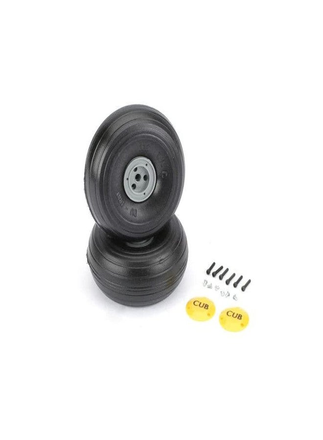 Du-Bro 338TLC 1/5 Scale 3-3/8" Diameter Treaded Lightweight J-3 Cub Wheel (2-Pack) - Image 1
